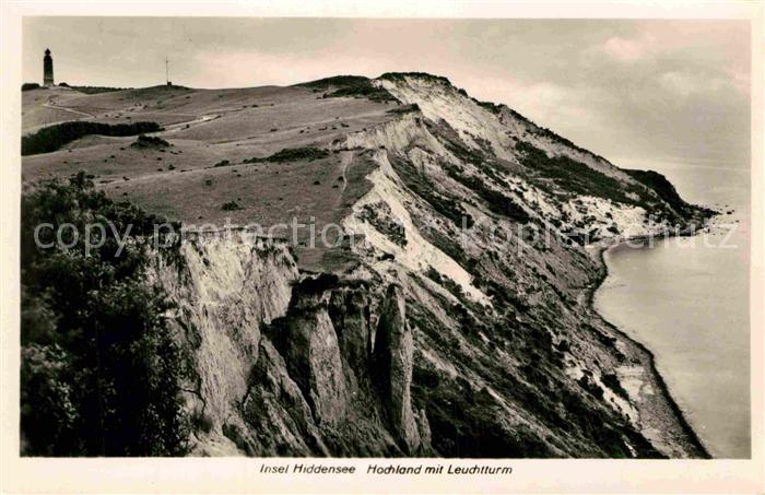 Insel Hiddensee Hochland mit Leuchtturm Fliegeraufnahme