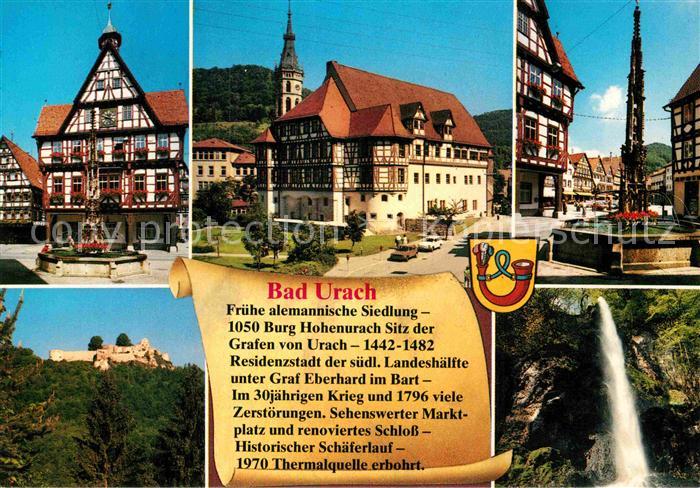Bad Urach Markt Schlossplatz Brunnen Wasserfall