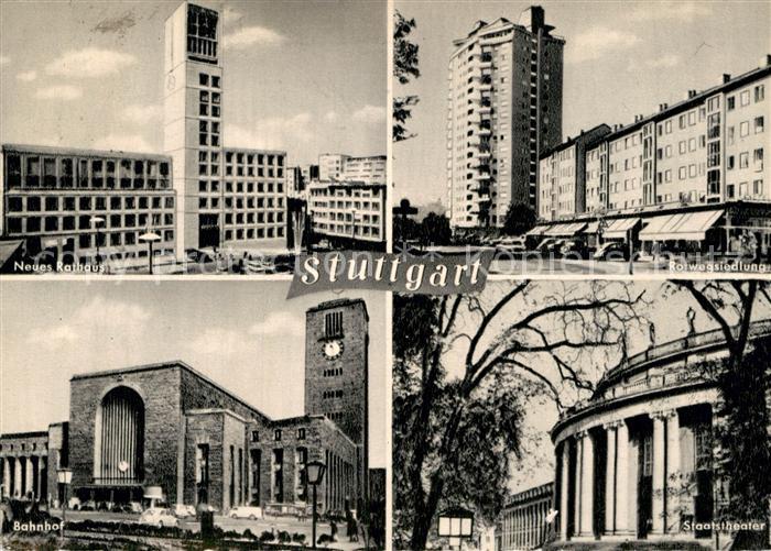 STUTTGART CITY Neues Rathaus Rotwegsiedlung Staatstheater Bahnhof