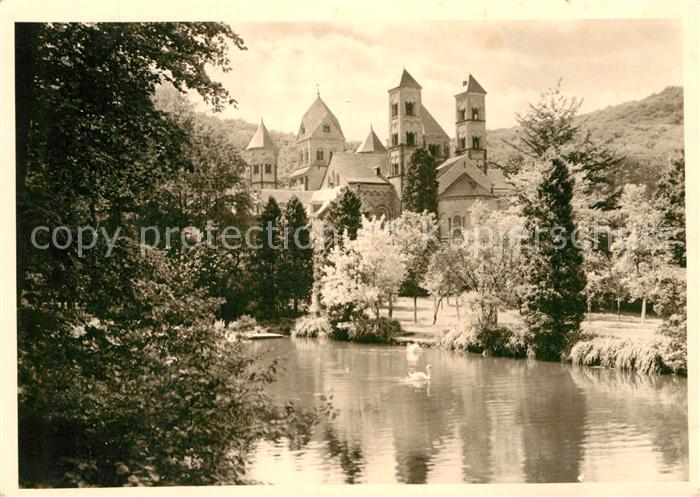Maria Laach Glees Abteikirche Blick vom Schwanenweiher