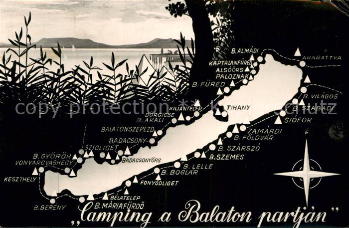 Balaton Plattensee Tihany Lageplan Orte am Balaton