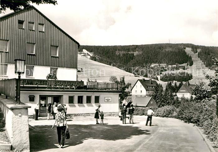 Oberwiesenthal Erzgebirge Restaurant Zum alten Brauhaus mit Fichtelberg