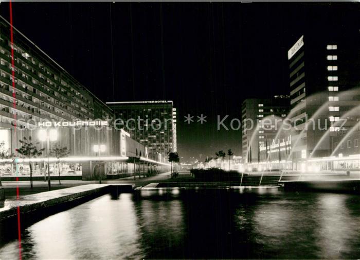 DRESDEN Elbe Prager Strasse bei Nacht