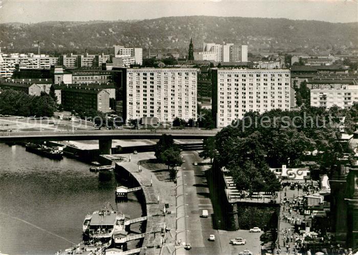 DRESDEN Elbe Fliegeraufnahme Bruehlsche Terrasse und Bruecke