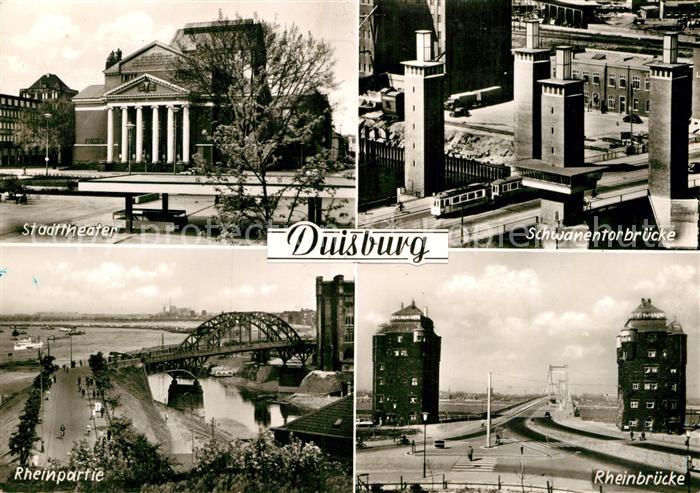 Duisburg Ruhr Stadttheater Schwanentorbruecke Rheinbruecke