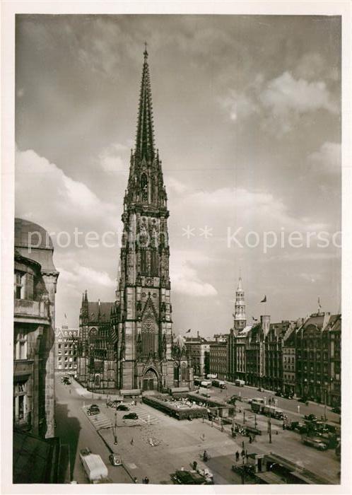 HAMBURG  CITY Nikolaikirche und Hopfenmarkt