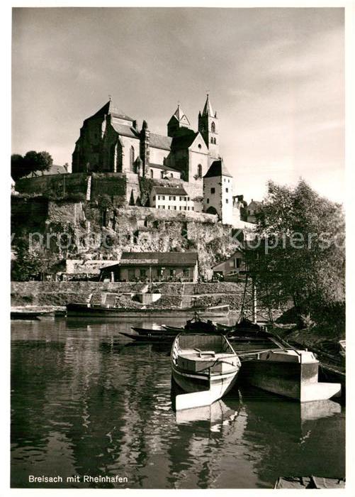 Breisach Rhein Muenster mit Rheinhafen