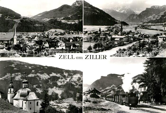 Zell Ziller Tirol Fliegeraufnahme Dampflok Kirche