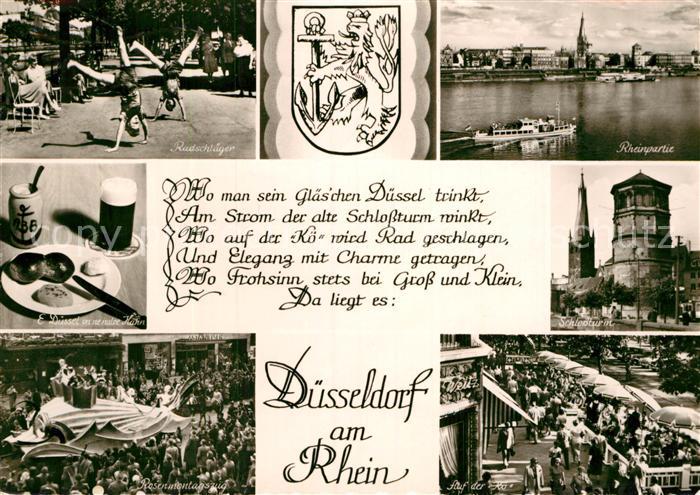 Duesseldorf Radschlaeger Rhein Schlossturm Koe