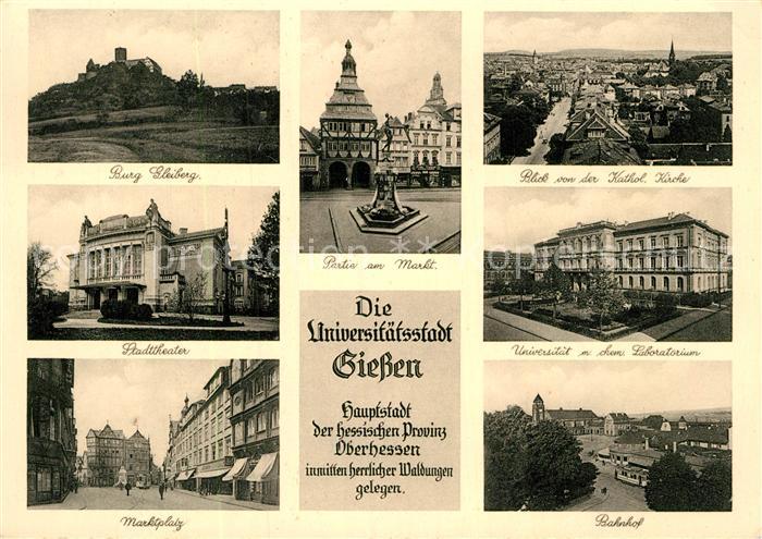 Giessen Lahn Burg-Gleiberg Markt Universitaet Stadttheater