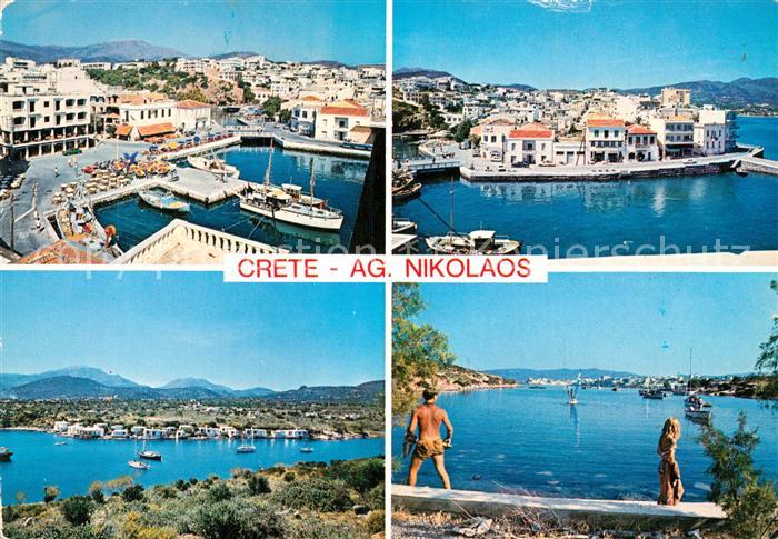 Kreta Crete Aghios Nicolaos Hafen Panorama
