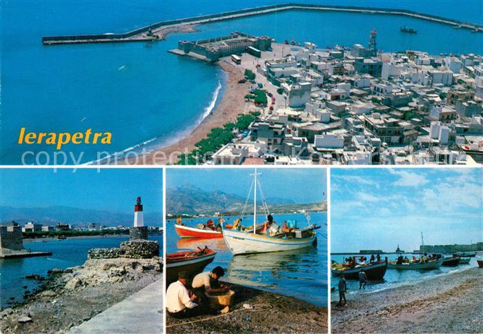 Ierapetra Kreta Fliegeraufnahme Hafen Leuchtturm Fischerboote
