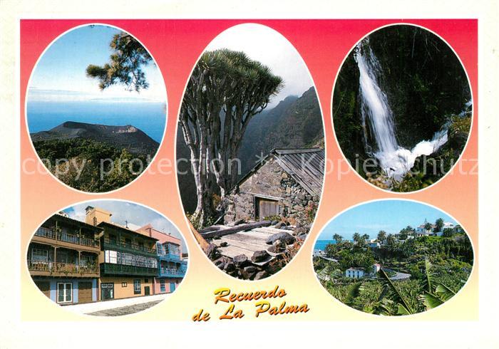 La Palma Canarias Vulkan Wasserfall Palmengarten Huette