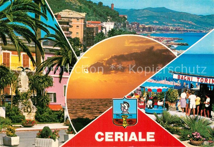 Ceriale Liguria Teilansicht Sonnenuntergang
