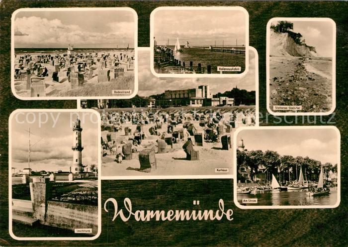 Warnemuende Ostseebad Badestrand Leuchtturm Kurhaus Am Strom