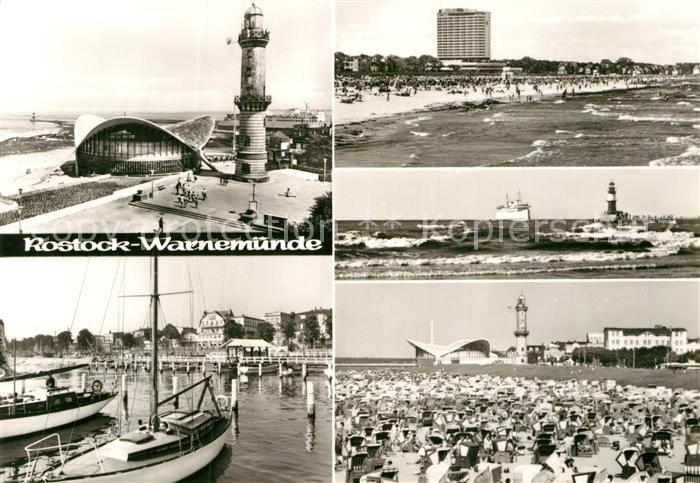 Warnemuende Ostseebad Teepott Leuchtturm Yachthafen Hotel Neptun Molenspitze
