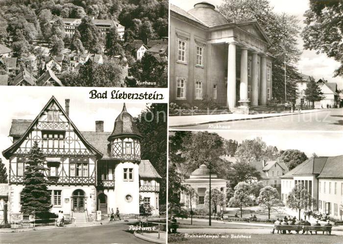 Bad Liebenstein Fliegeraufnahme Kurhaus Klubhaus Postamt Brunnentempel