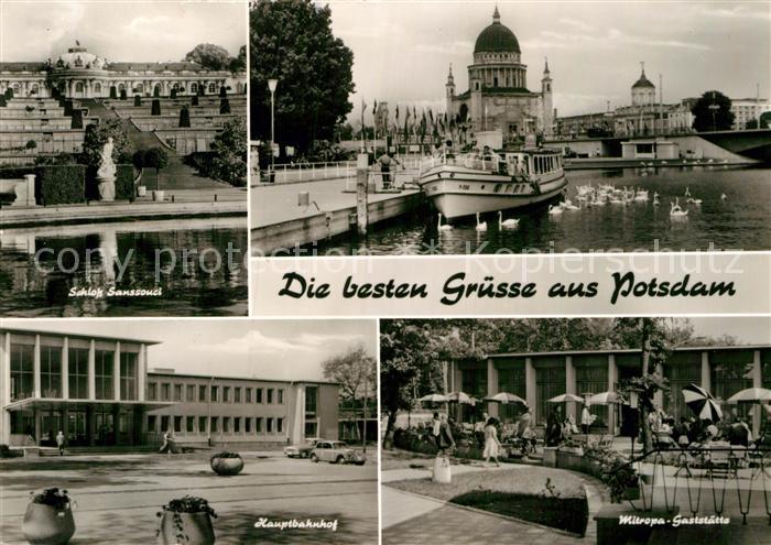 Potsdam Schloss Sanssouci Hauptbahnhof Hafen Mitropa Gaststaette