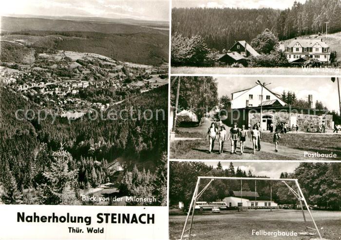 Steinach Thueringen Blick von der Milonsruh Wrefelsburg Postbaude Fellbergbaude