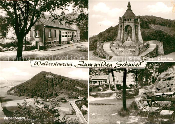 Dehme Gasthaus zum wilden Schmied Kaiser Wilhelm Denkmal Weserbogen