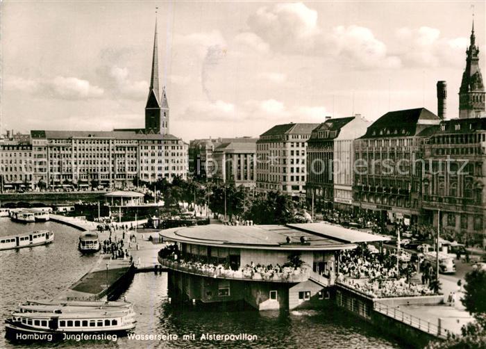 HAMBURG  CITY Jungfernstieg Wasserseite Alsterpavillon