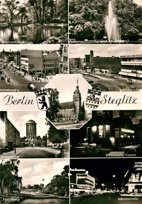 Steglitz Stadtparkteich Schlossstrasse Fontaene Schlosspark Theater Wasserturm