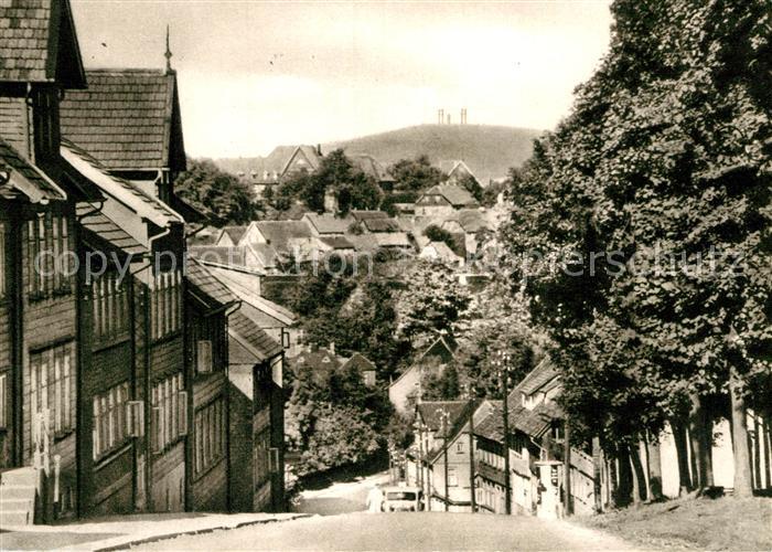 Clausthal-Zellerfeld Osteroederstrasse mit Blick zum Bocksberg