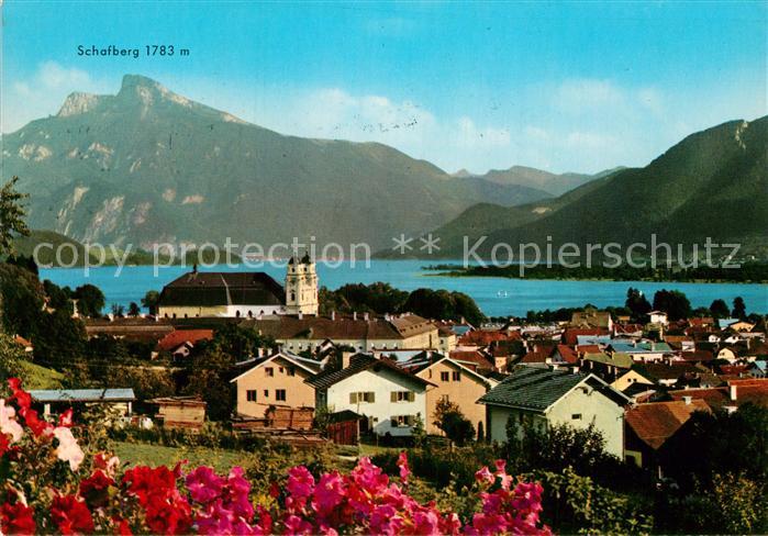 Mondsee Salzkammergut Panorama Blick gegen Schafberg