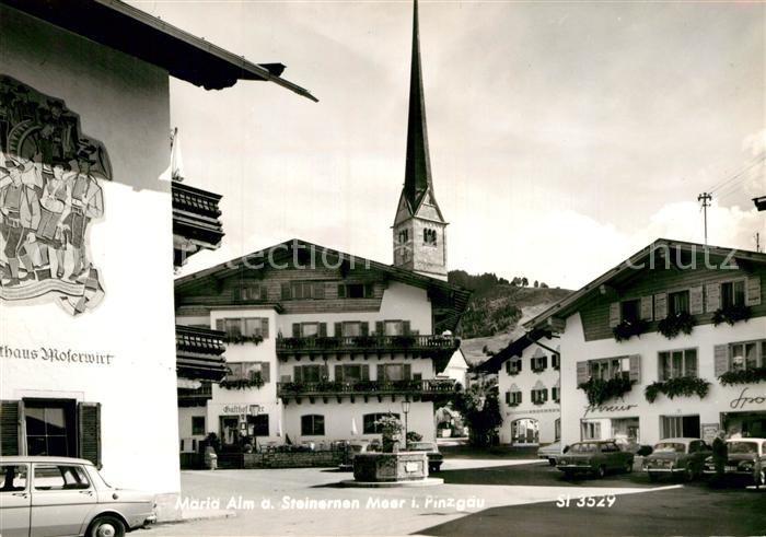 Maria Alm Steinernen Meer Ortsmotiv mit Kirche Gasthaus Moserwirt