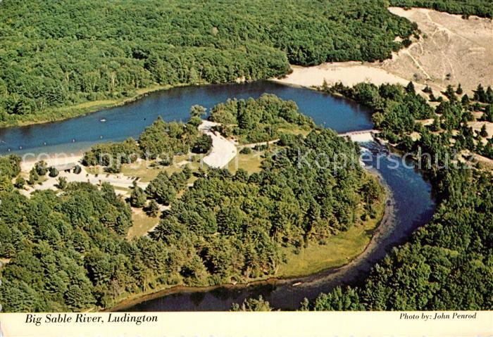 Ludington Big Sable River aerial view