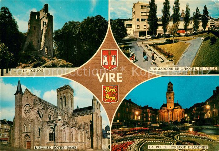 Vire Calvados Donjon Jardins Hotel de Ville Porte Horloge illuminee Eglise Notre