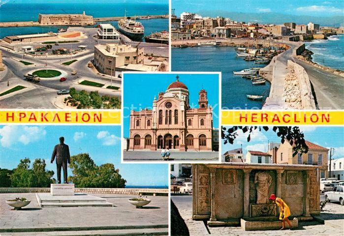 Heraclion Iraklio Hafen Festung Brunnen Denkmal Statue