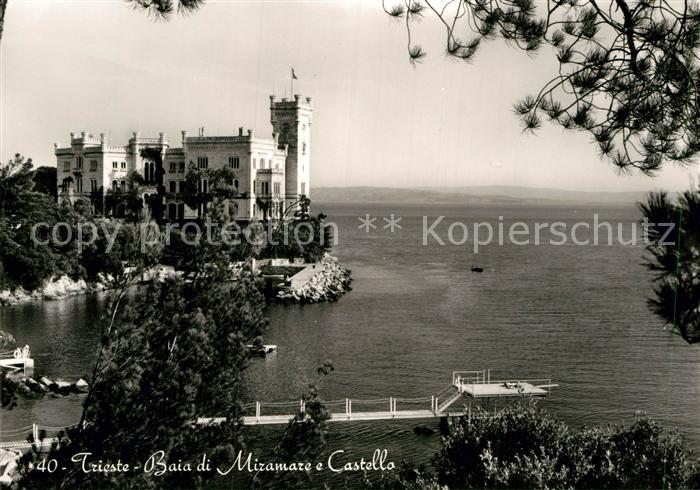 Trieste Baia di Miramare e Castello Schloss