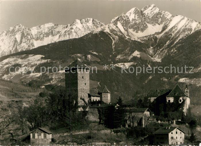 Meran Merano Schloss Tirol mit Ilfinger Sarntaler Alpen