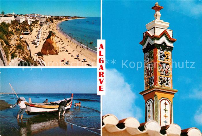 Albufeira Strand Fischerboot Turm