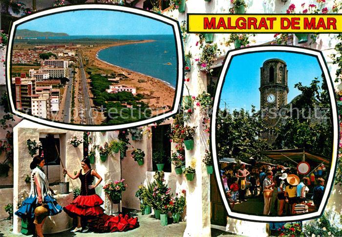 Malgrat de Mar Panorama Costa Dorada Kirche Markt Spanierin