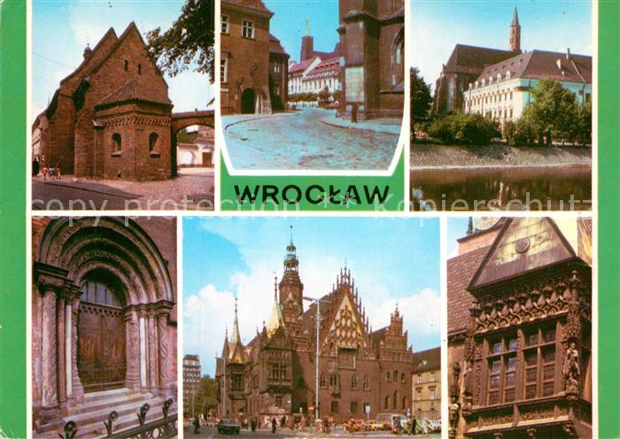 Wroclaw Dominsel Innenstadt Barock Kloster Portal Rathaus Fassade