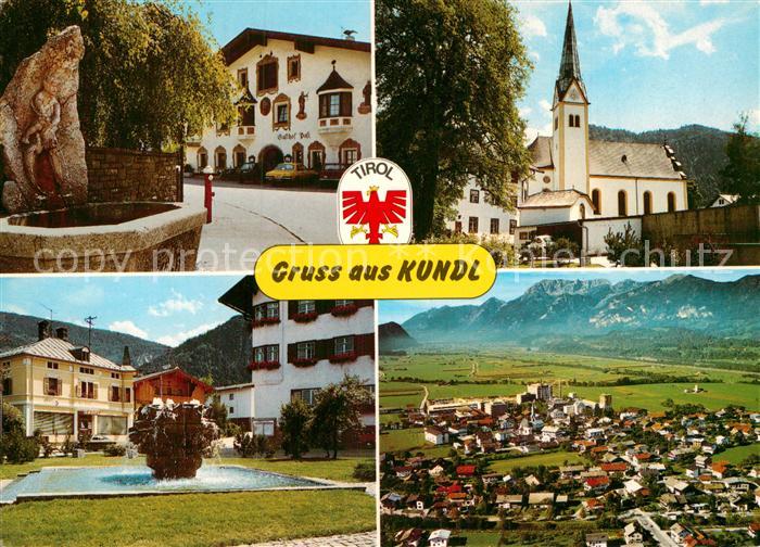 Kundl Erholungsort Unterinntal Brunnen Kirche Alpen
