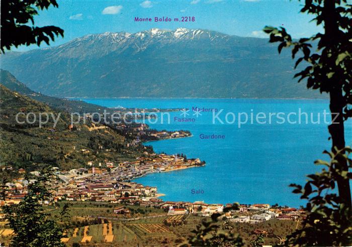 Salo Lago di Garda Panorama Gardasee Blick zum Monte Baldo Alpen