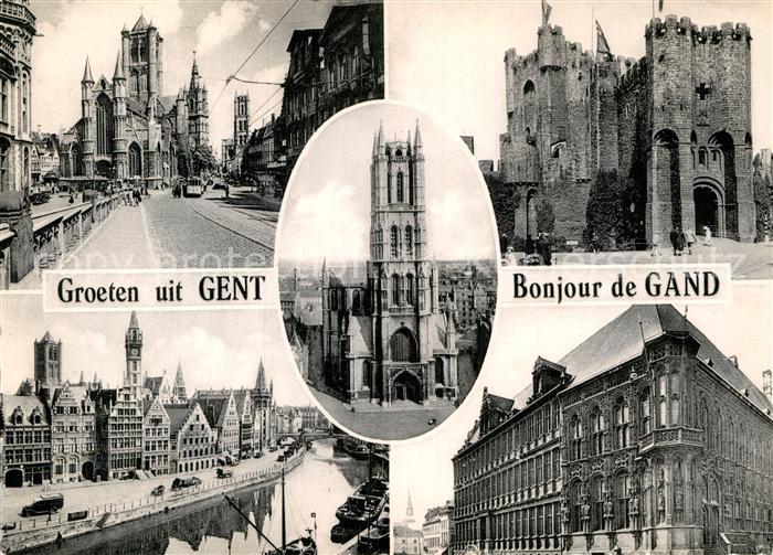 Gent Gand Flandre Kathedrale Burg Kirche Altstadt Kanal Gebaeude