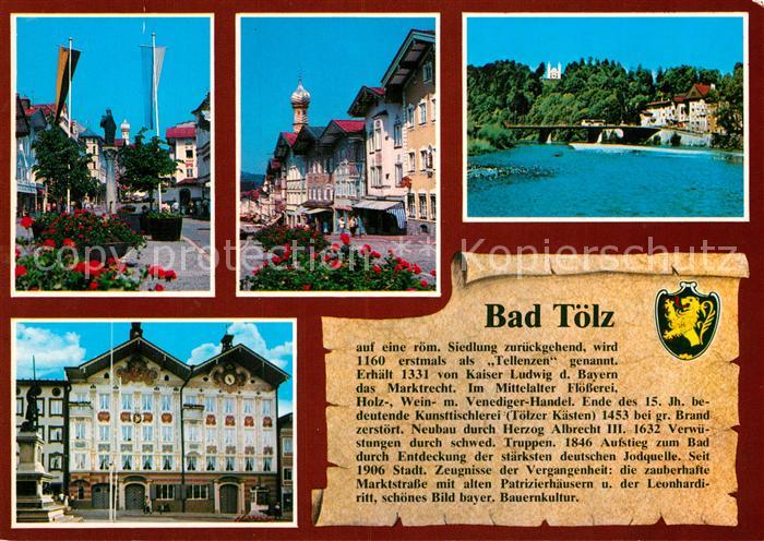 Bad Toelz Untere Marktstrasse Kalvarienberg Rathaus
