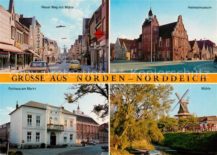 Norden Norddeich Ostfriesland Rathaus Markt Muehle Heimatmuseum Neuer Weg