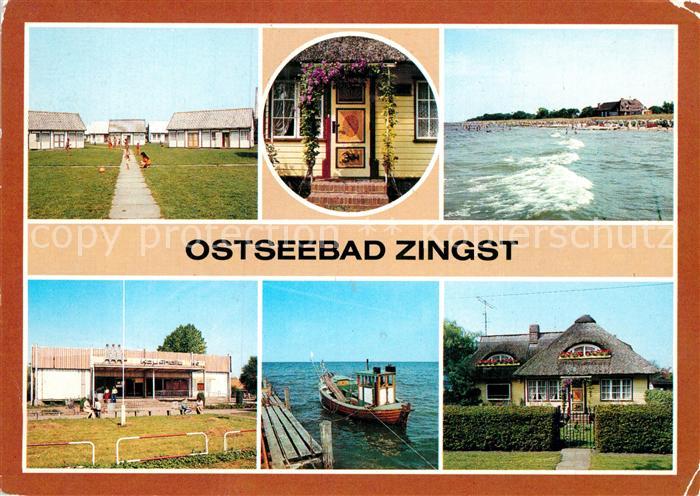 Zingst Ostseebad Bungalowdorf Kaufhalle Fischerboot Rohrdachhaus
