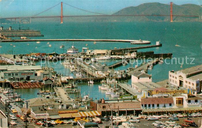 San Francisco California Fliegeraufnahme Fishermans Wharf Golden-Gate-Bridge