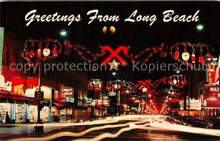 Long Beach California business district festively