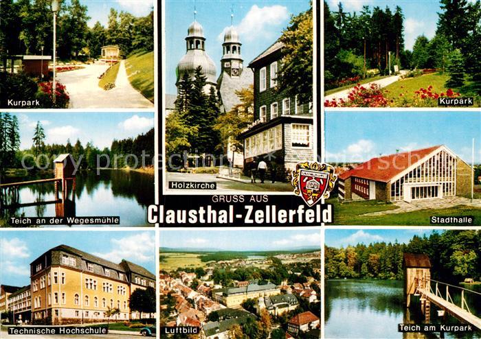 Zellerfeld Kurpark Holzkirche Stadthalle Teich Technische Hochschule Wegesmuehle