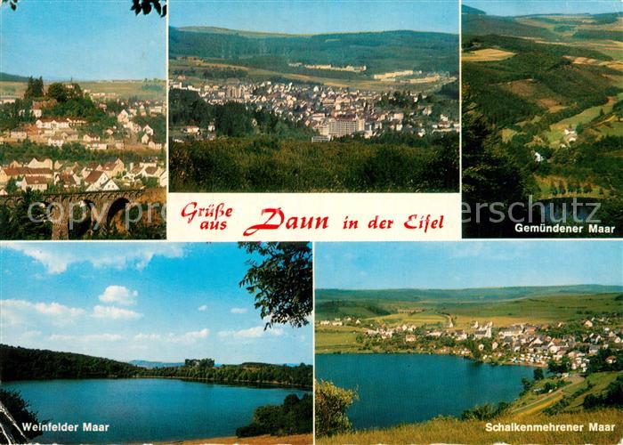 Daun Eifel Fliegeraufnahme Viadukt Gemuendener Maar Schalkenmehrener Maar Weinfe