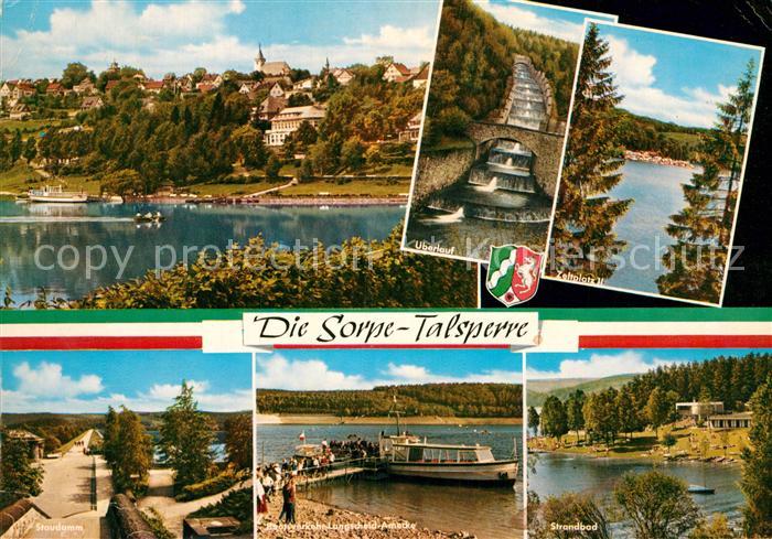 Sorpetalsperre ueberlauf Camping Strandbad Staudamm