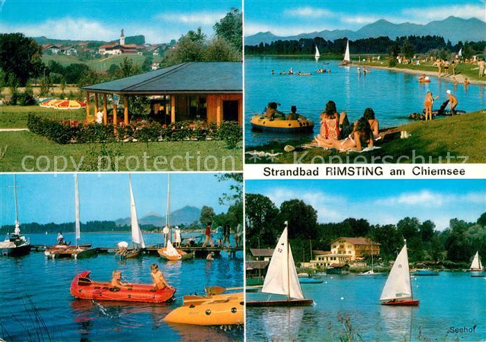 Rimsting Chiemsee Badestelle Segelboote