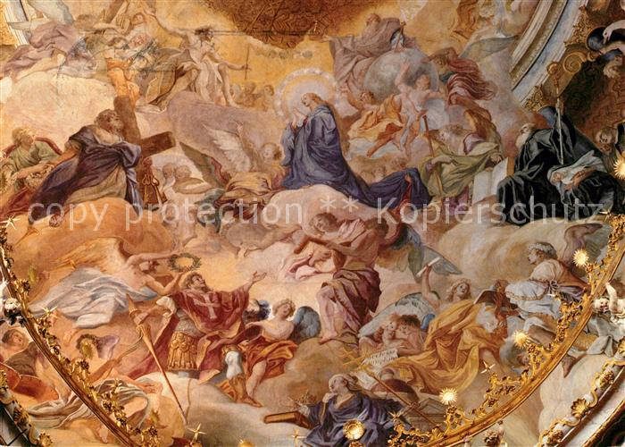 Kloster Weltenburg Abteikirche Kroenugn Mariens Deckenfresco von Cosmas Damian A